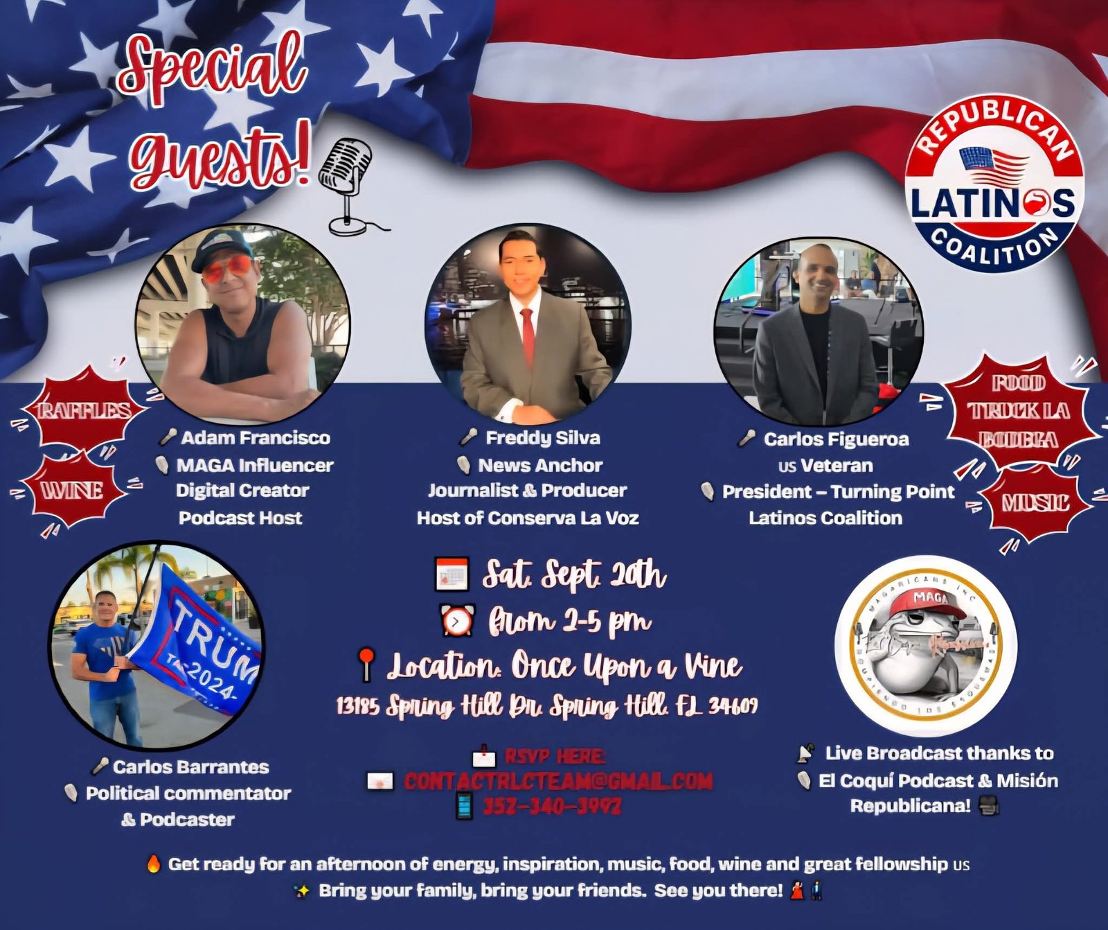 Guest speakers Freddy Silva, Carlos Figueroa, Carlos Barrantes and Adam Francisco