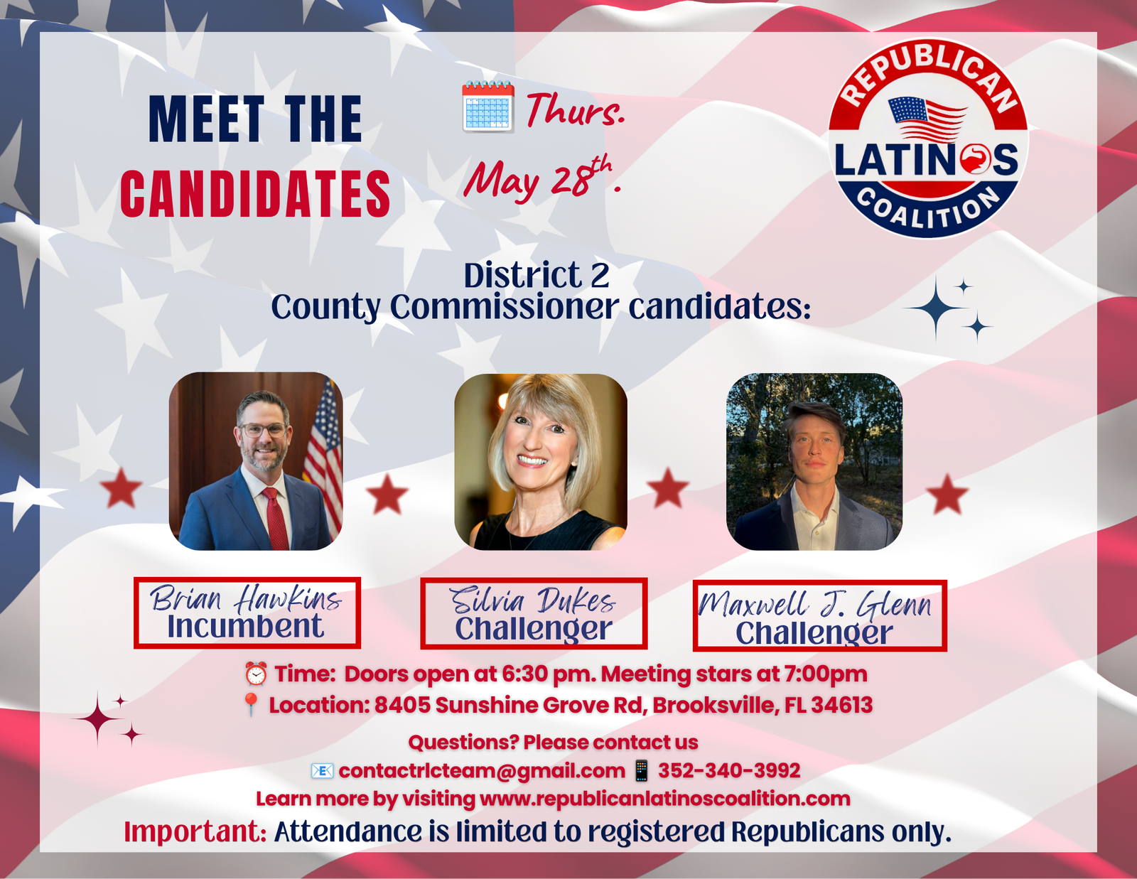 Guest speakers County Commissioner Candidates District 2