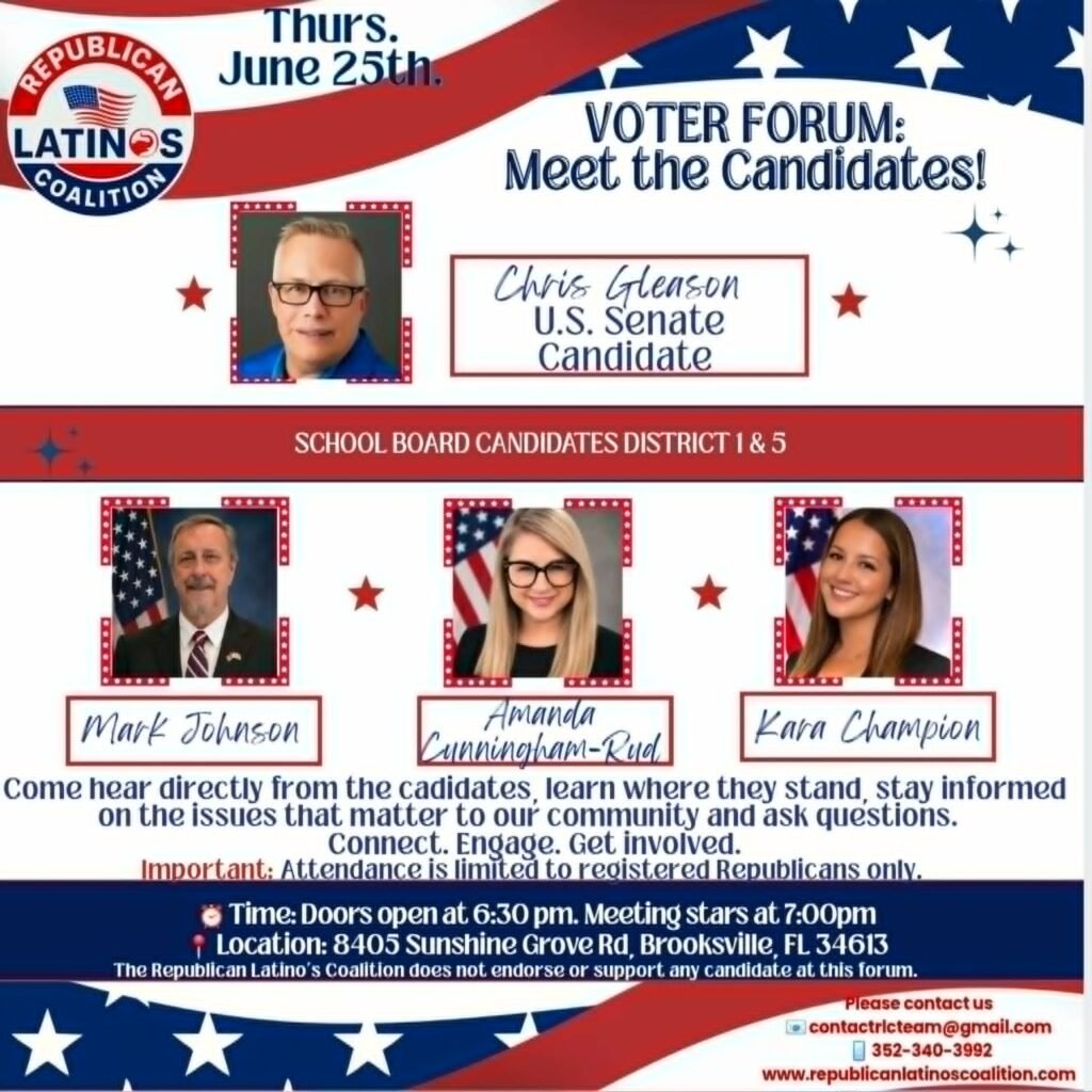 Guest speakers Chris Gleason and School Board Candidates Districts 1 & 5