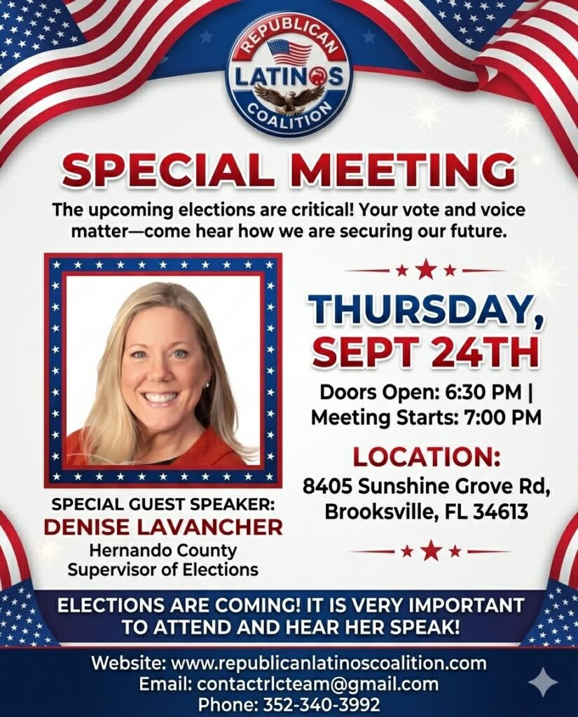 Guest speaker Denise Lavancher, Hernando County Supervisor of Elections